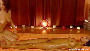 Sensual Tutorial Starring Two Erotic Brunette Babes Massage