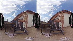 Solo Blonde Beauty Is Masturbating, In Vr With Virtual Reality And Lena Love