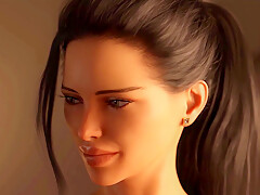 3d animated milf with huge natural tits tries helping a guy cum with a handjob or blowjob but he goes wild cumming