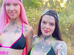 Public Pickup- Horny Milfs Trade Directions For Mouth Full Of Cum