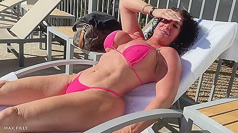 Perving On Milf Alexa Azzona With Huge Juicy Ass By The Pool