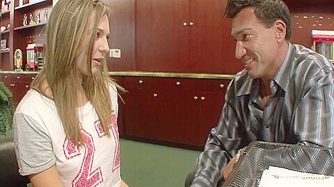 Despite Being Her Older Boss The Blonde Cannot Resist The Temptation Of Tasting His Cock