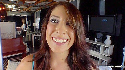 Within Seconds Of Teasing The Brunette Gets A Major Craving For Cum In Her Mouth