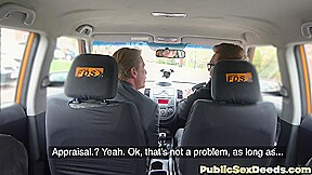 Busty tattoed cougar pussyfucked in car