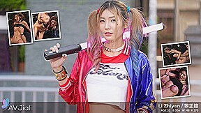 Li Zhiyan Gets Fucked At The Halloween Sex Party Dressed As Harley Quinn - AVJiali