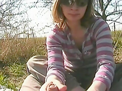 My First Outdoor Hand And Blowjob On Camera