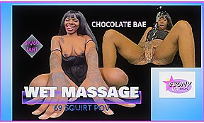 Wet Massage - Ebony Squirting Pov - 69 & Reverse Cowgirl