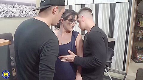 Monste Swinger In An Anal Threesome Office Fuck With Thick And Curvy Milf