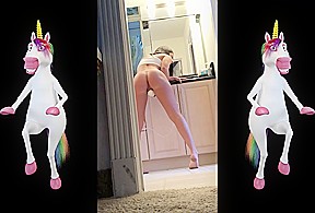 Monster Big Natural Tits Fingers her Wet Pussy