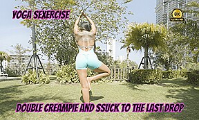 Yoga Sexercise Double Creampie And Suck To The Last Drop
