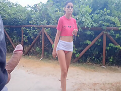 Risky Handjob For A Woman Who Passed In Public!