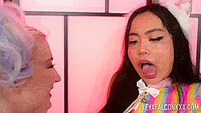 PORNSTARPLATINUM Cute Luna Mills Licks Leya Falcon Horny Pussy