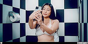 Real Life Hentai - Rae Lil Black facefucked and filled up with cum in public toilet - PissVids