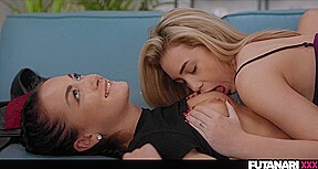 Real life Futanari - Horny Futa chick Rika Fane Fucks hard and passionate Zuzu Sweet until cums big time in her mouth - PissVids