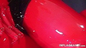 Bitch in latex gets arse fucked - Inflagranti