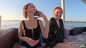 Wow Girls Rebeka Ruby With Her Friend Lily Mays Naked On A Sunset Boat Cruise While On Vacation