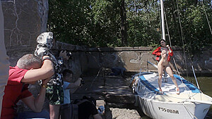 Nude Shooting On A Boat. Live Video