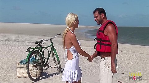 Passionate Fucking On The Beach With A Stunning Blonde With Big Tits