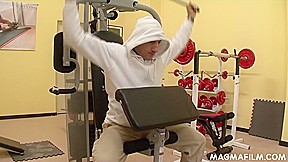 Blonde gym bitch riding a BBC - Magmafilm