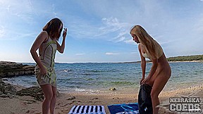 Nude Yoga On Private Secluded Tropical Beach With Mira And Katrina Stretching