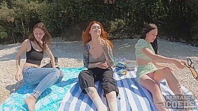 Nude Beach Day Picnic Frisbee Bubbles Oudoor Fun With Cheri Matty Rebeka Ruby